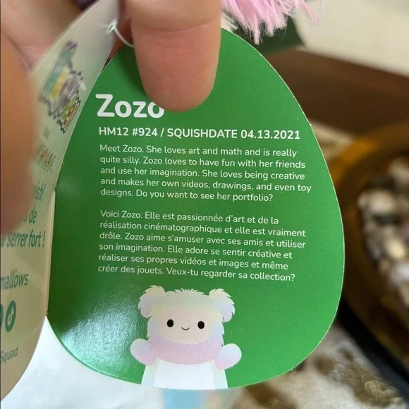 Brand New Squishmallows HugMees Christmas Zozo Pastel Rainbow Plush Snowflake
